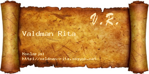 Valdman Rita névjegykártya